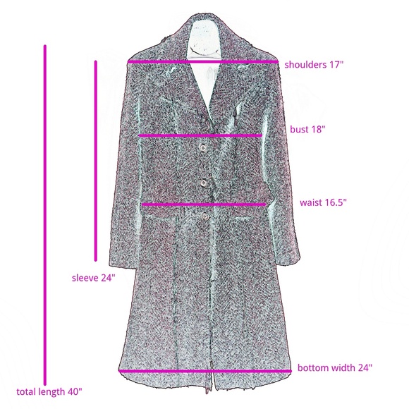 RINASCEMENTO Boho-Chic Frayed Seams Tweed Coat - Picture 2 of 7
